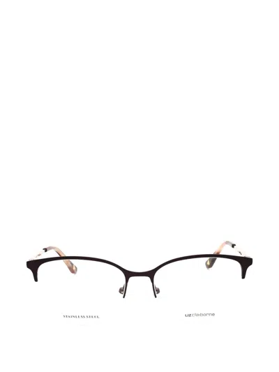 Liz Claiborne Round-frame Glasses In Black