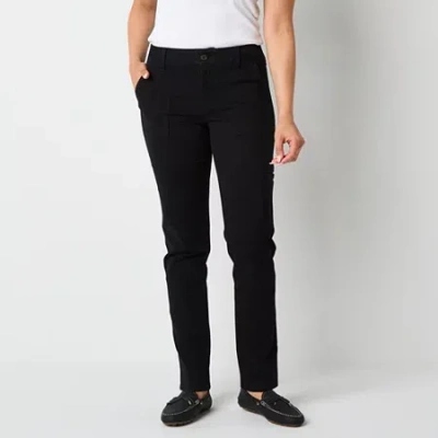 Liz Claiborne Sara Womens Skinny Fit Slim Fit Jean In Black