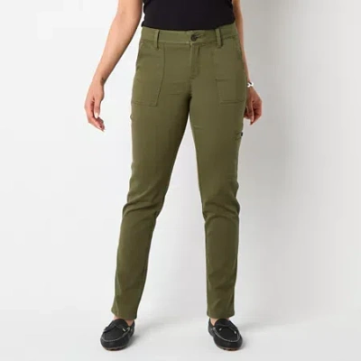 Liz Claiborne Sara Womens Skinny Fit Slim Fit Jean In Green