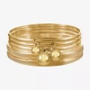 Liz Claiborne Set Of 5 Gold-tone Bangle Bracelets In Gold