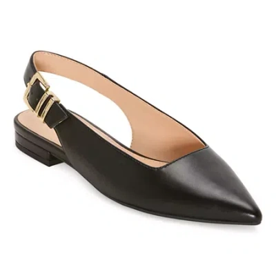 Liz Claiborne Shae Womens Pointed Closed Toe Ballet Flats In Black