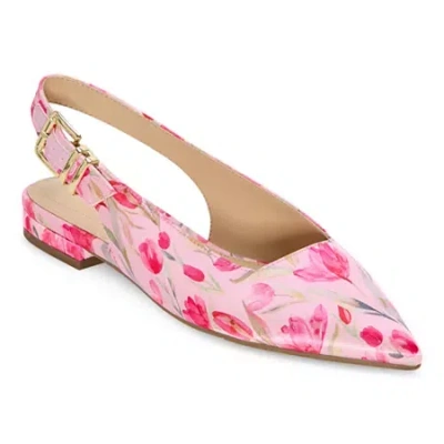 Liz Claiborne Shae Womens Pointed Closed Toe Ballet Flats In Pink