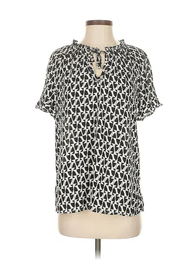 Pre-owned Liz Claiborne Short Sleeve Blouse In Black
