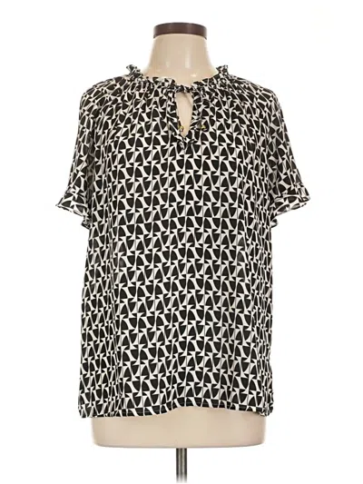 Pre-owned Liz Claiborne Short Sleeve Blouse In Black