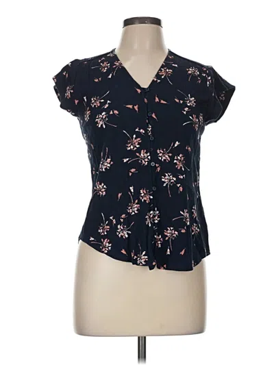 Pre-owned Liz Claiborne Short Sleeve Blouse In Black