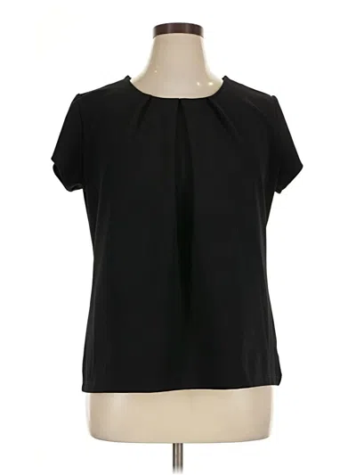 Pre-owned Liz Claiborne Short Sleeve Blouse In Black