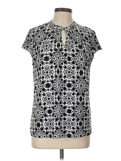 Pre-owned Liz Claiborne Short Sleeve Blouse In Black