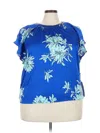 Liz Claiborne Short Sleeve Blouse In Blue