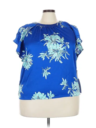 Liz Claiborne Short Sleeve Blouse In Blue