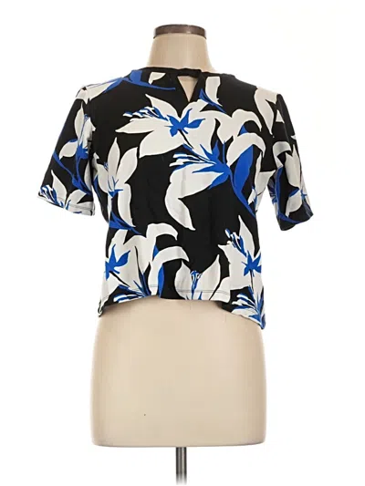 Pre-owned Liz Claiborne Short Sleeve Blouse In Blue