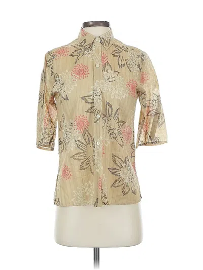 Pre-owned Liz Claiborne Short Sleeve Blouse In Brown