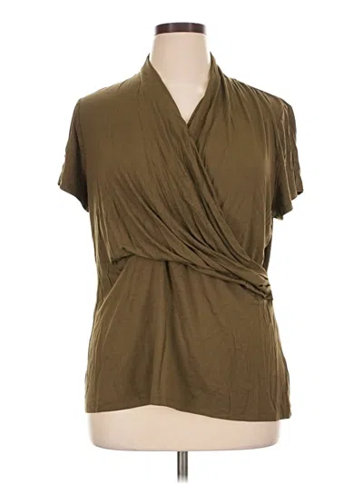 Pre-owned Liz Claiborne Short Sleeve Blouse In Brown
