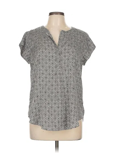 Pre-owned Liz Claiborne Short Sleeve Blouse In Gray