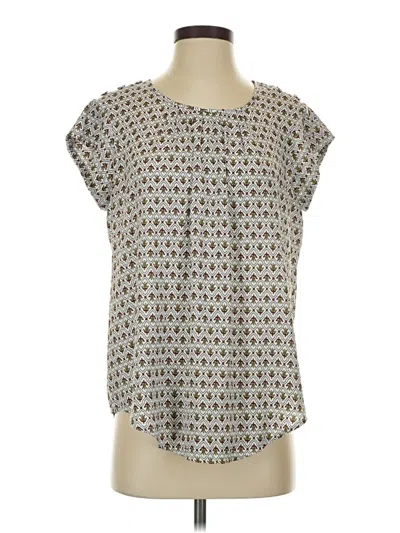 Pre-owned Liz Claiborne Short Sleeve Blouse In Gray