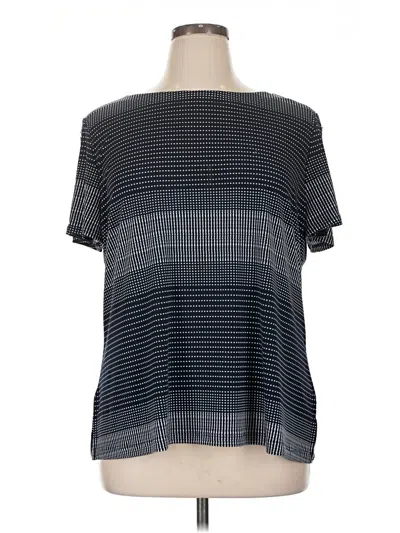 Pre-owned Liz Claiborne Short Sleeve Blouse In Gray