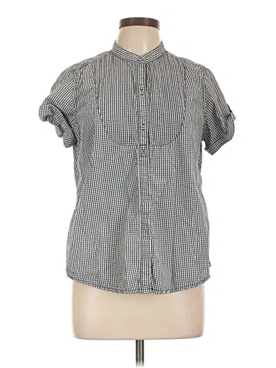 Pre-owned Liz Claiborne Short Sleeve Blouse In Gray