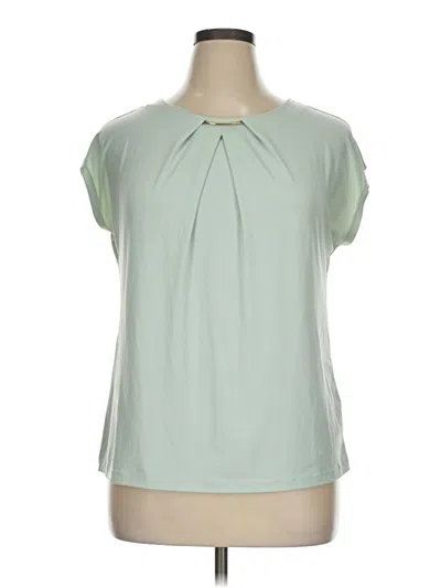 Pre-owned Liz Claiborne Short Sleeve Blouse In Green