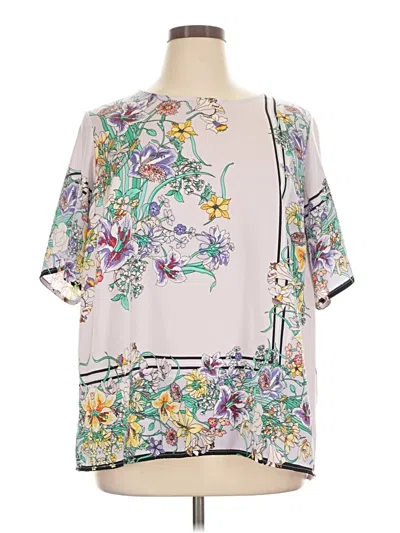 Pre-owned Liz Claiborne Short Sleeve Blouse In Ivory