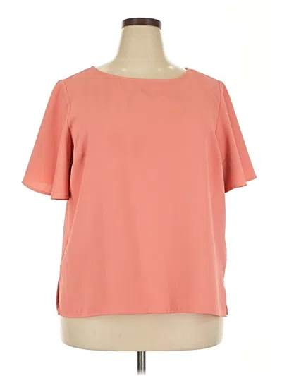 Pre-owned Liz Claiborne Short Sleeve Blouse In Orange