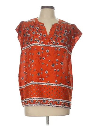 Pre-owned Liz Claiborne Short Sleeve Blouse In Orange