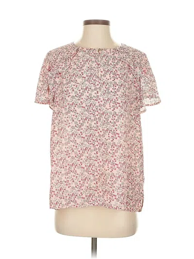 Pre-owned Liz Claiborne Short Sleeve Blouse In Pink