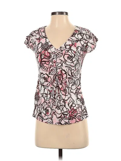 Pre-owned Liz Claiborne Short Sleeve Blouse In Pink