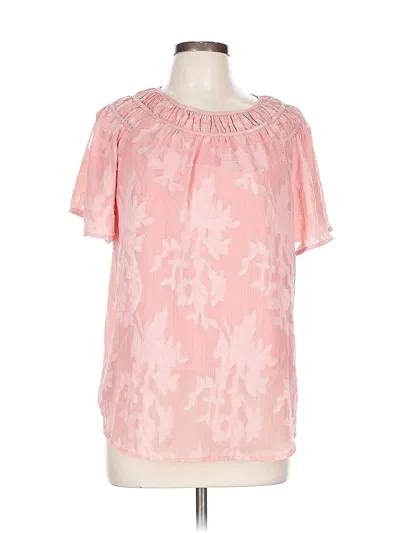 Pre-owned Liz Claiborne Short Sleeve Blouse In Pink