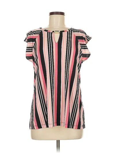 Pre-owned Liz Claiborne Short Sleeve Blouse In Pink
