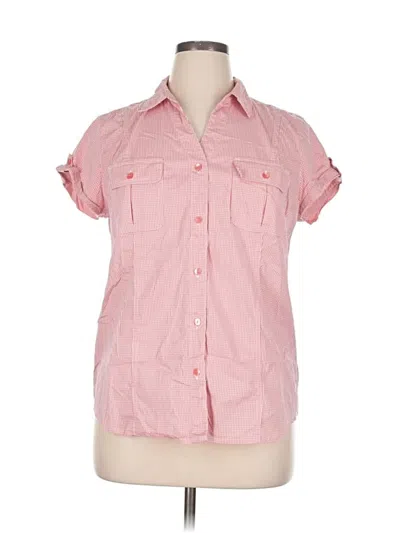 Pre-owned Liz Claiborne Short Sleeve Blouse In Pink