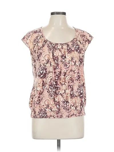 Pre-owned Liz Claiborne Short Sleeve Blouse In Pink