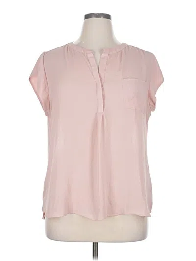Pre-owned Liz Claiborne Short Sleeve Blouse In Pink