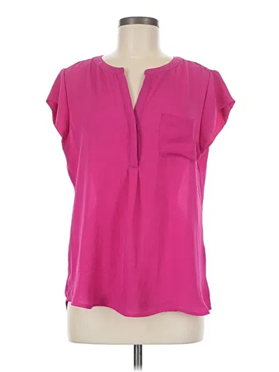 Pre-owned Liz Claiborne Short Sleeve Blouse In Pink