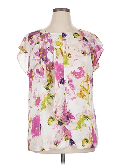 Pre-owned Liz Claiborne Short Sleeve Blouse In Pink