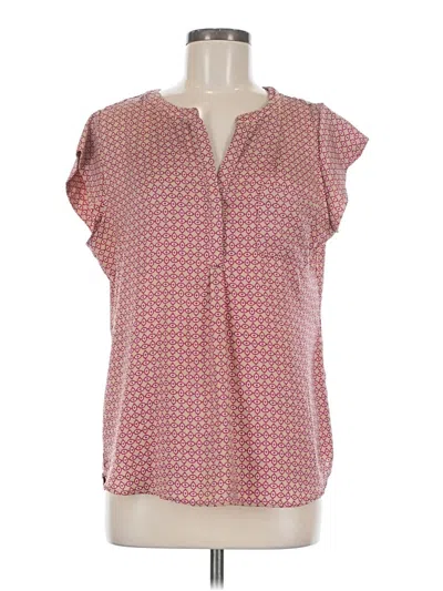 Pre-owned Liz Claiborne Short Sleeve Blouse In Pink
