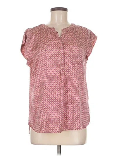 Pre-owned Liz Claiborne Short Sleeve Blouse In Pink
