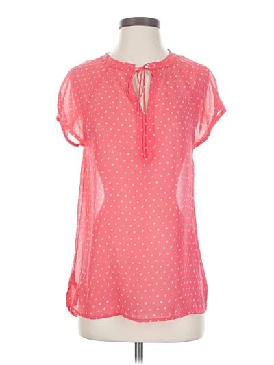 Pre-owned Liz Claiborne Short Sleeve Blouse In Pink