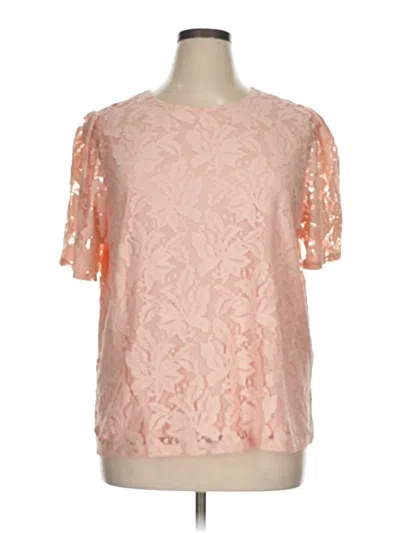 Pre-owned Liz Claiborne Short Sleeve Blouse In Pink