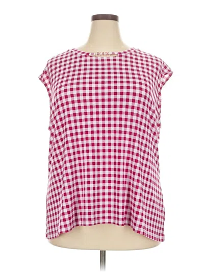Pre-owned Liz Claiborne Short Sleeve Blouse In Pink