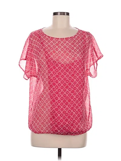 Pre-owned Liz Claiborne Short Sleeve Blouse In Pink