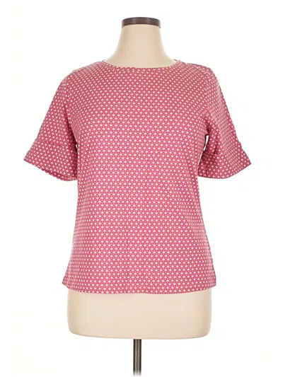 Pre-owned Liz Claiborne Short Sleeve Blouse In Pink