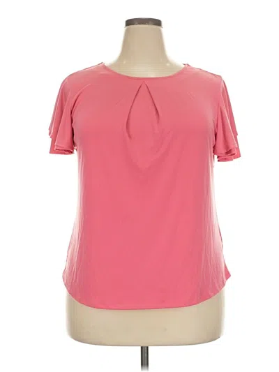 Pre-owned Liz Claiborne Short Sleeve Blouse In Pink
