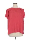 Liz Claiborne Short Sleeve Blouse In Red