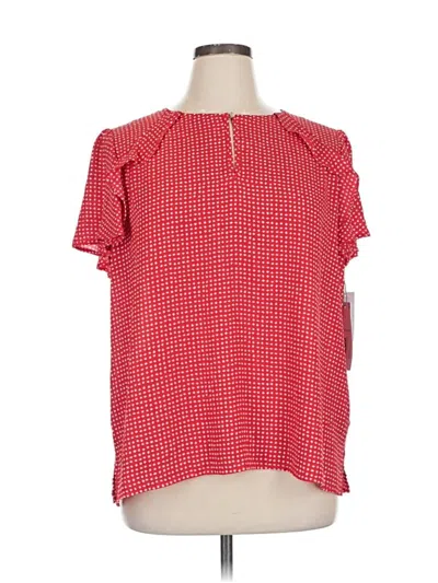 Liz Claiborne Short Sleeve Blouse In Red