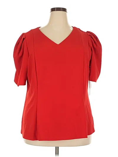 Liz Claiborne Short Sleeve Blouse In Red