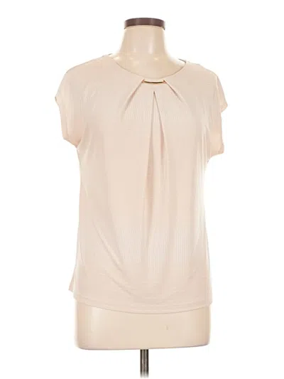 Pre-owned Liz Claiborne Short Sleeve Blouse In White