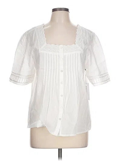 Liz Claiborne Short Sleeve Blouse In White