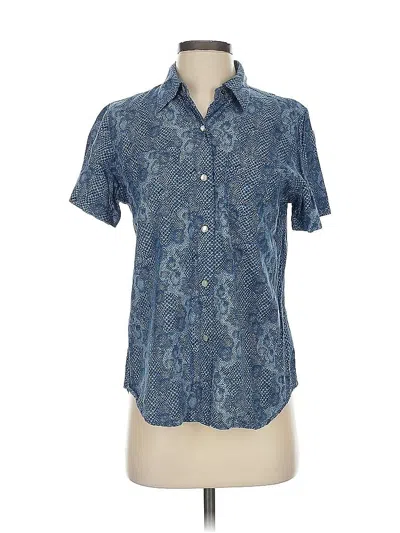 Pre-owned Liz Claiborne Short Sleeve Button Down Shirt In Blue