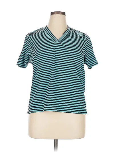 Pre-owned Liz Claiborne Short Sleeve Polo Shirt In Blue