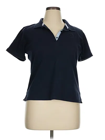 Pre-owned Liz Claiborne Short Sleeve Polo Shirt In Blue