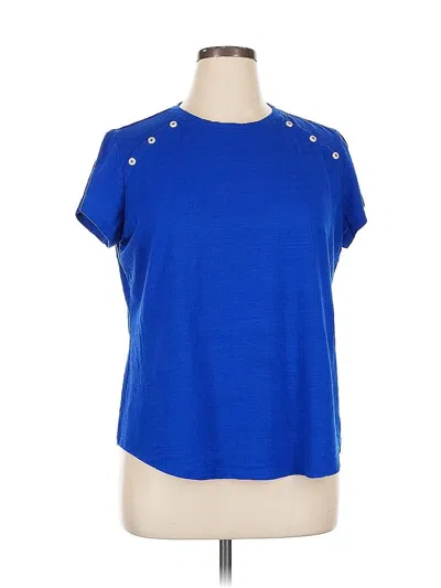Pre-owned Liz Claiborne Short Sleeve T-shirt In Blue